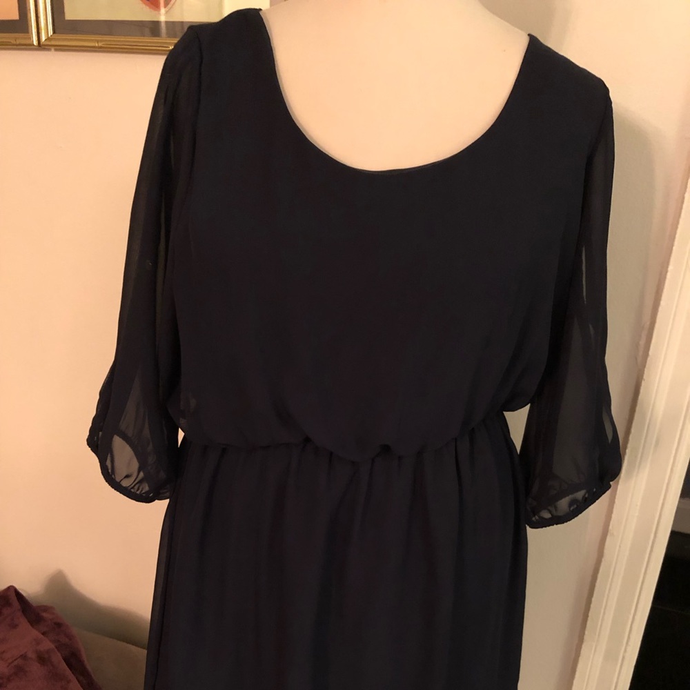 Cute and flattering.sheer blue number